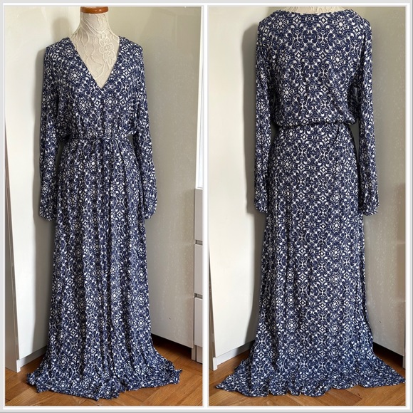 Lulu’s Mandala Daydream Blue Print Maxi Dress sz M - Picture 7 of 15